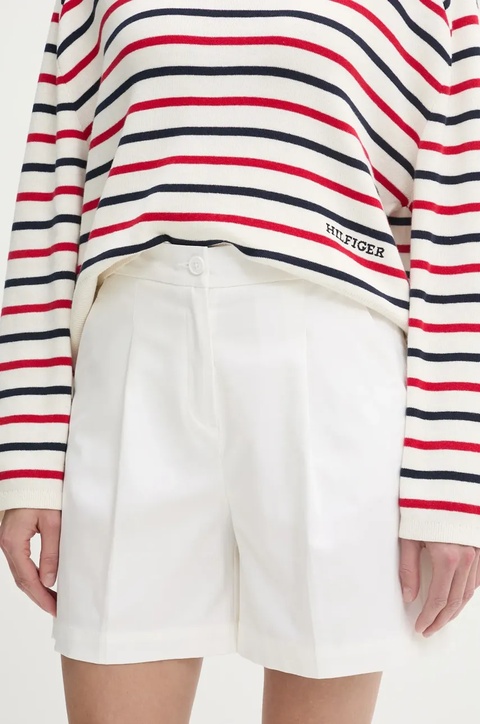 United Colors of Benetton szorty damskie kolor biały gładkie high waist 40FAD901U - zdjęcie produktu nr 1