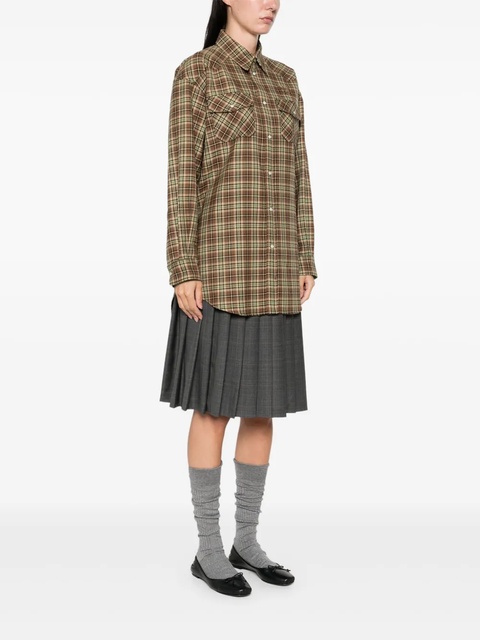 Miu Miu checked wool shirt - Brown - zdjęcie produktu nr 2