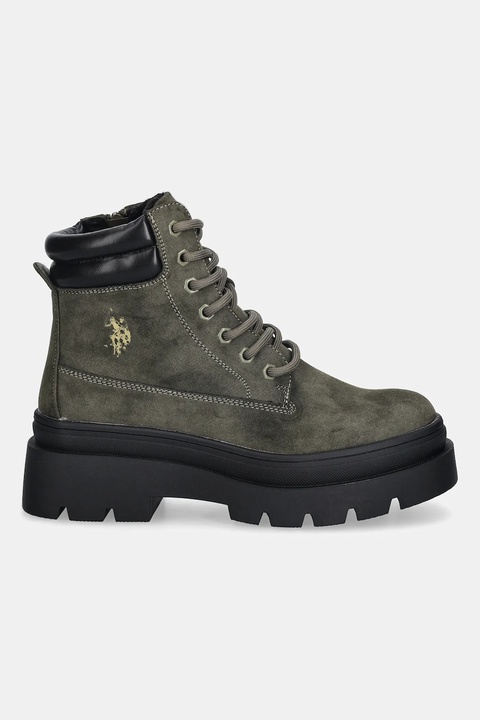 U.S. Polo Assn. botki SHONA001 damskie kolor zielony na płaskim obcasie SHONA001W/EHY1 - zdjęcie produktu nr 2