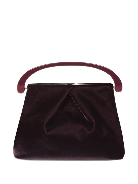 DRIES VAN NOTEN pleated velvet top-handle bag - Purple - zdjęcie produktu nr 1