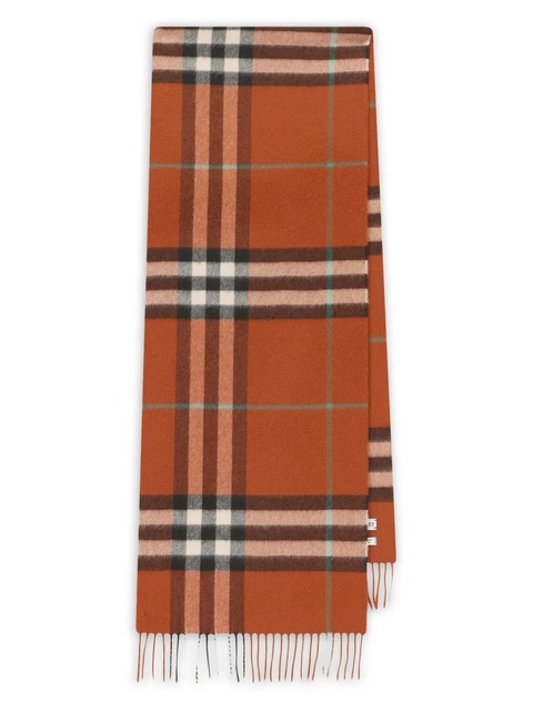 Burberry check cashmere scarf - Orange - zdjęcie produktu nr 2