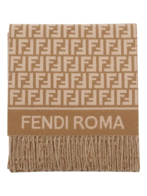 FENDI FF-pattern logo scarf - Brown - zdjęcie produktu nr 1