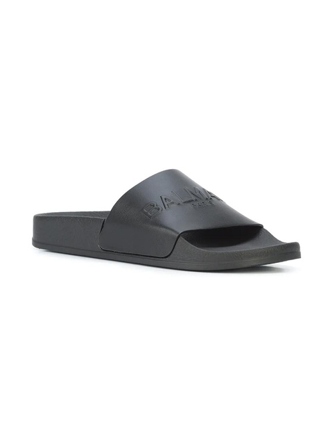 Balmain embossed logo slides - Black - zdjęcie produktu nr 1