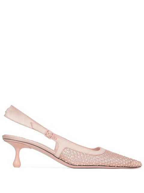 Jimmy Choo 50mm Amel crystal-embellished pumps - Pink - zdjęcie produktu nr 1