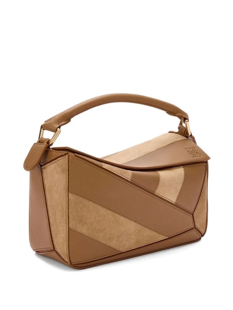 LOEWE small Puzzle striped tote bag - Brown - zdjęcie produktu nr 1