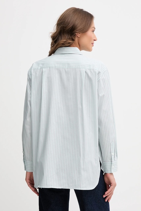 Calvin Klein Jeans koszula damska kolor zielony relaxed z kołnierzykiem klasycznym LV044D170G - zdjęcie produktu nr 1