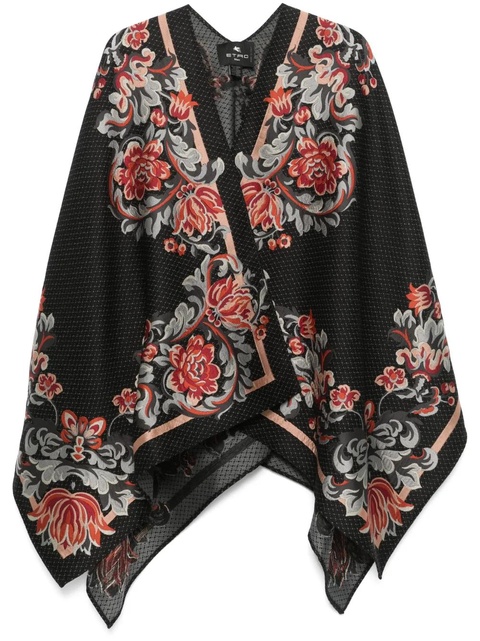 ETRO floral-embroidery cape - Black - zdjęcie produktu nr 1