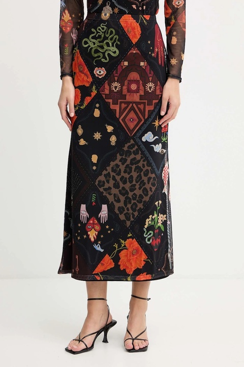 Never Fully Dressed spódnica kolor czarny maxi prosta NFDSK751 - zdjęcie produktu nr 1