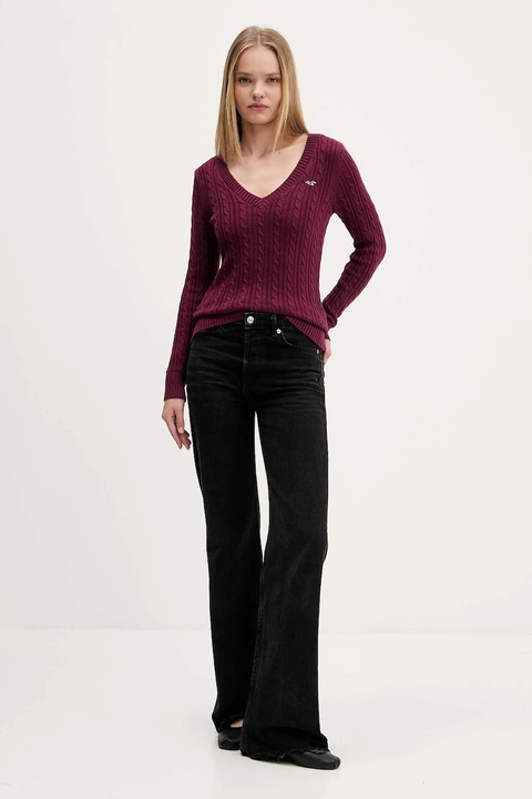 Hollister Co. sweter damski kolor bordowy KI350-5138 - zdjęcie produktu nr 2