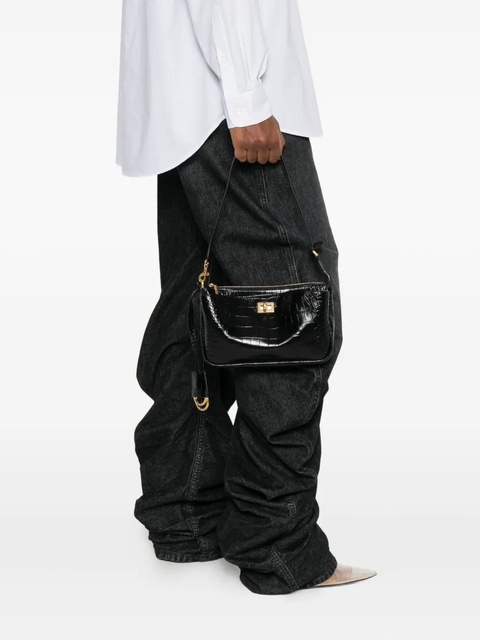 Balenciaga Rodeo crocodile-effect mini bag - Black - zdjęcie produktu nr 2