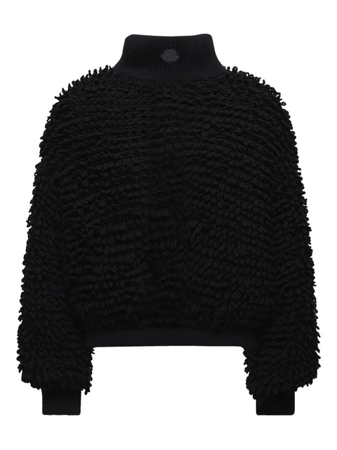 Moncler ribbed-collar zip cardigan - Black - zdjęcie produktu nr 2