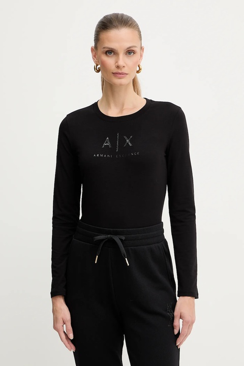 Armani Exchange longsleeve kolor czarny XW001365 AF16294 - zdjęcie produktu nr 1
