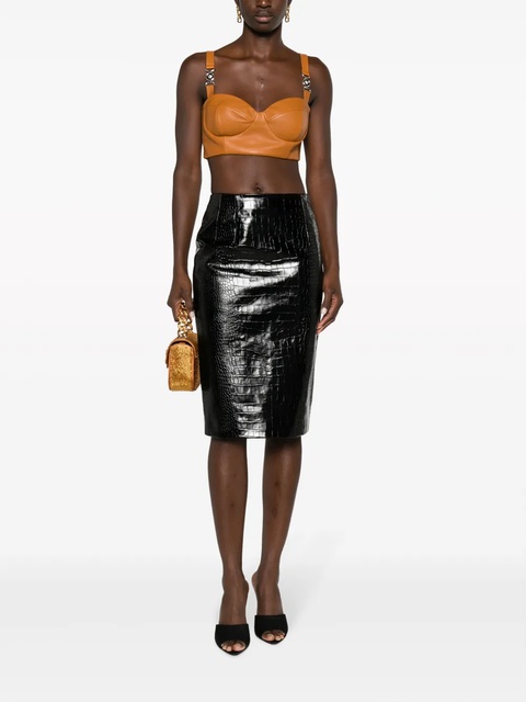 Versace crocodile-embossed midi skirt - Black - zdjęcie produktu nr 2