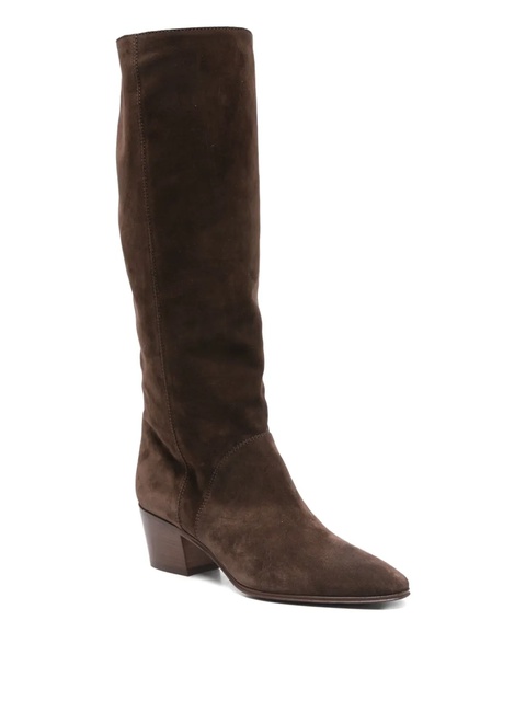 Casadei 50mm suede leather knee-high boots - Brown - zdjęcie produktu nr 2