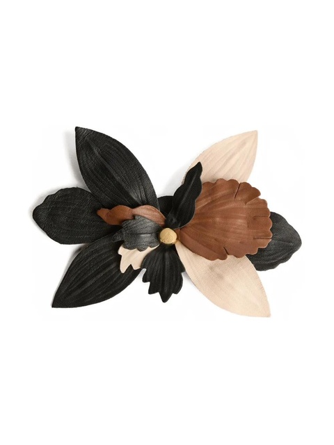 PUCCI leather flower brooch - Black - zdjęcie produktu nr 1