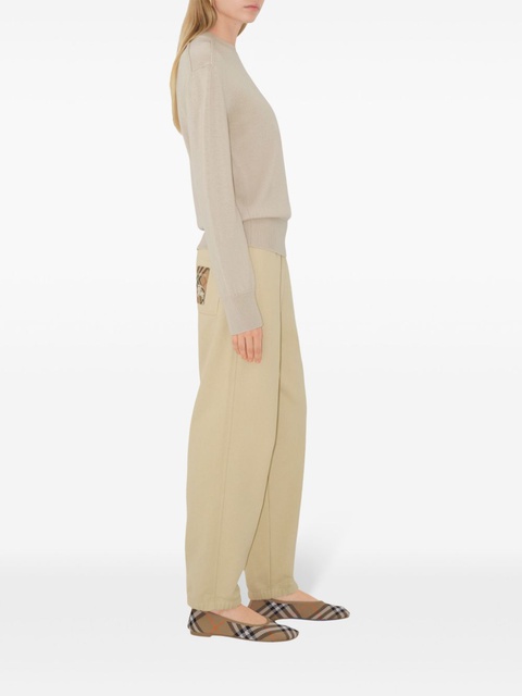 Burberry check-label cotton track pants - Neutrals - zdjęcie produktu nr 2
