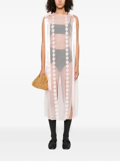 Simone Rocha ribbon-trimmed sleeveless midi dress - Pink - zdjęcie produktu nr 2