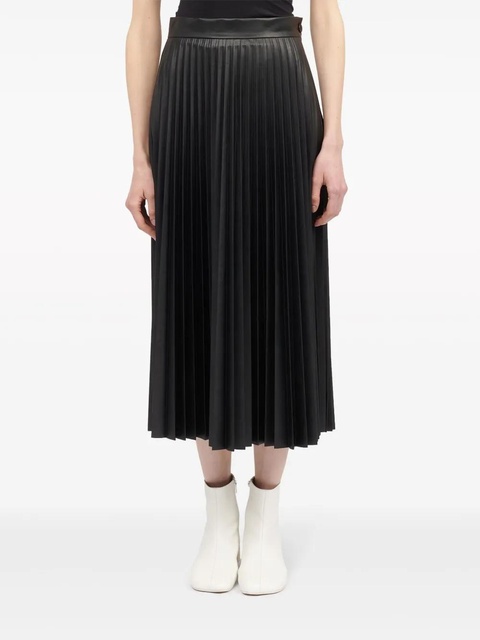 MM6 Maison Margiela pleated faux-leather midi skirt - Black - zdjęcie produktu nr 1