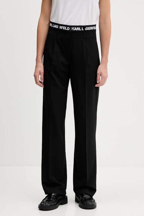 Karl Lagerfeld Jeans spodnie damskie kolor czarny proste high waist A4W10142 - zdjęcie produktu nr 1