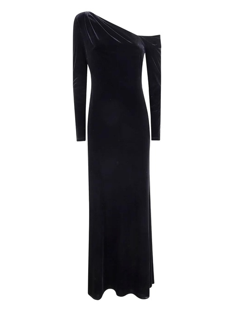 Lauren Ralph Lauren one-shoulder velvet dress - Black - zdjęcie produktu nr 2