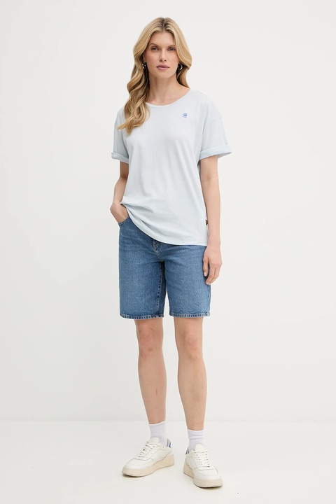 G-Star Raw t-shirt bawełniany damski kolor niebieski - zdjęcie produktu nr 2
