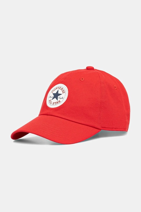 Converse czapka z daszkiem kolor czerwony z aplikacją 10027421-A15 - zdjęcie produktu nr 1
