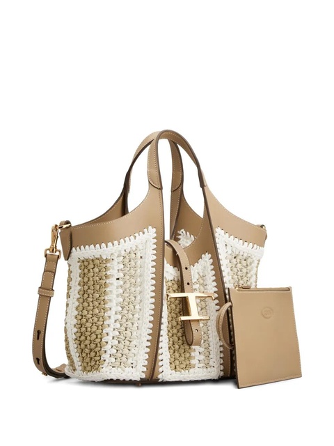 Tod's crochet-detail T-buckle tote bag - Neutrals - zdjęcie produktu nr 1