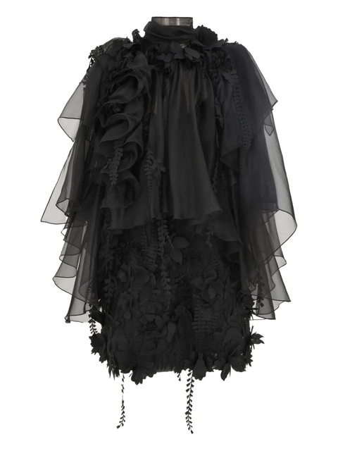ZIMMERMANN ruffle-applique mini dress - Black - zdjęcie produktu nr 1