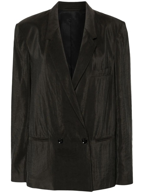 LEMAIRE double-breasted silk blend blazer - Brown - zdjęcie produktu nr 1