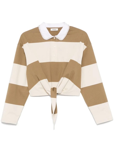 SANDRO striped polo top - Neutrals - zdjęcie produktu nr 1