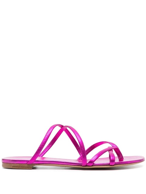 Casadei metallic leather slides - Pink - zdjęcie produktu nr 1