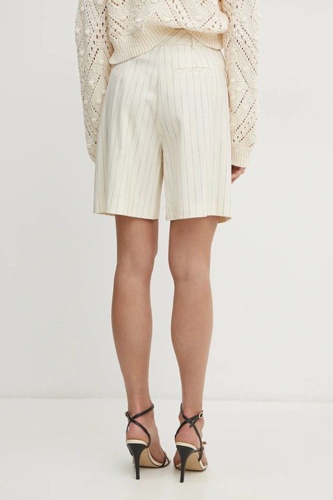 Simona Corsellini szorty damskie kolor beżowy wzorzyste high waist P25CPSH001 - zdjęcie produktu nr 2
