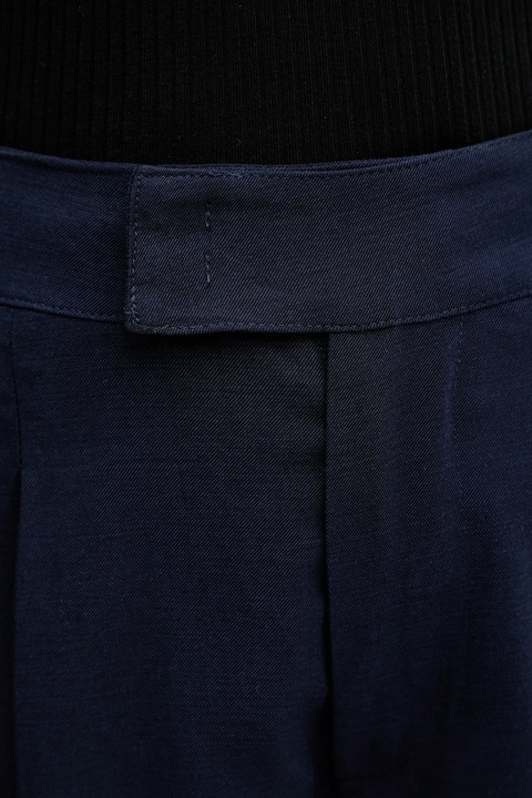 United Colors of Benetton spodnie damskie kolor granatowy szerokie high waist 4K3ADF09Z - zdjęcie produktu nr 2