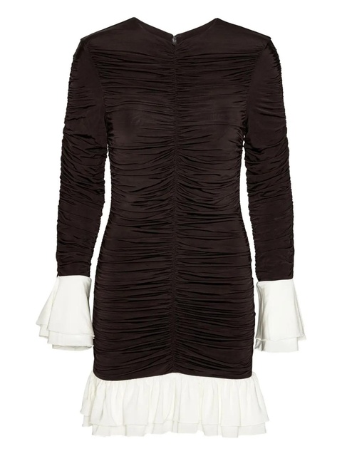 ROTATE BIRGER CHRISTENSEN ruched long-sleeved mini dress - Brown - zdjęcie produktu nr 1