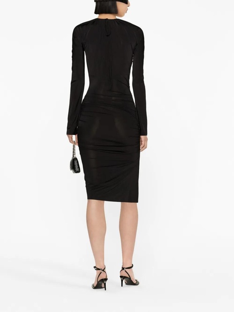 Victoria Beckham ruched long-sleeve midi dress - Black - zdjęcie produktu nr 2