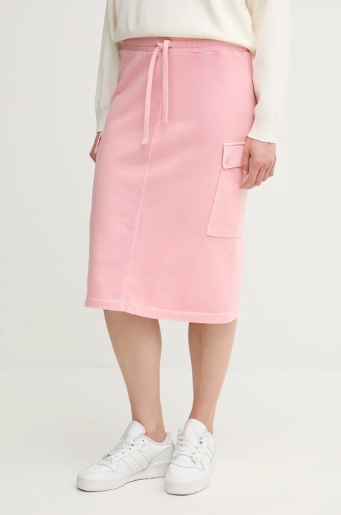 United Colors of Benetton spódnica bawełniana kolor różowy mini prosta 39BLD000E - zdjęcie produktu nr 1
