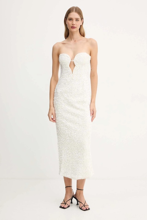 Bardot sukienka kolor beżowy mini prosta 59946DB - zdjęcie produktu nr 1