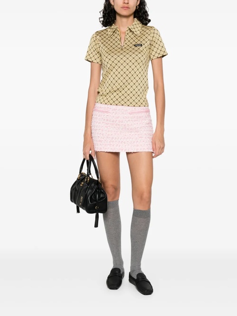 Miu Miu checked polo top - Yellow - zdjęcie produktu nr 2