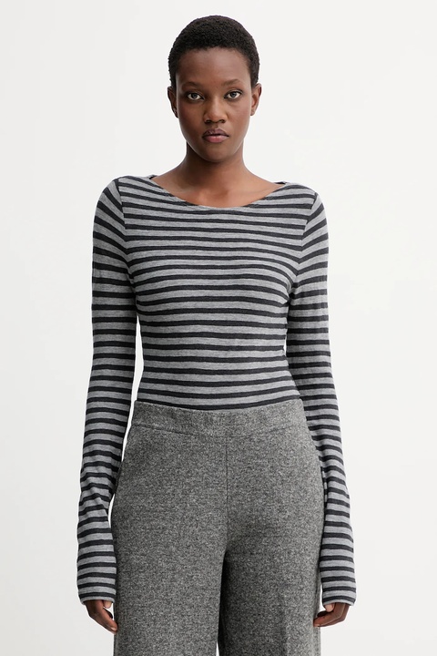 Marc O'Polo longsleeve bawełniany kolor szary M09219652597 - zdjęcie produktu nr 1
