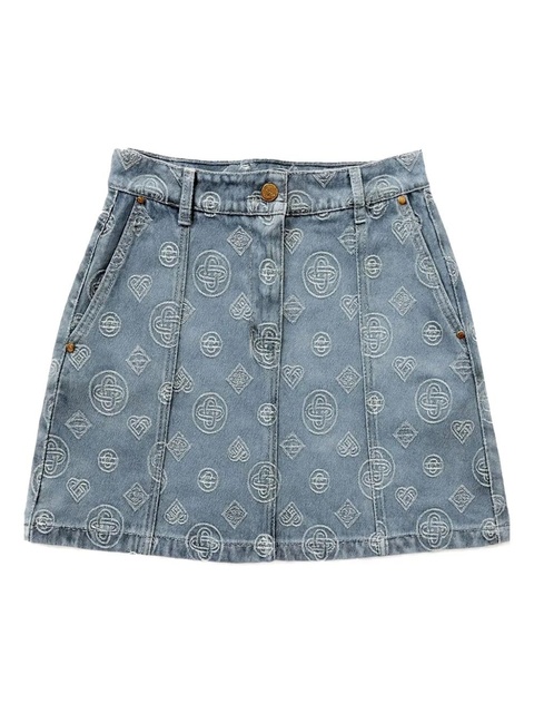 Casablanca monogram-patterned skirt - Blue - zdjęcie produktu nr 1