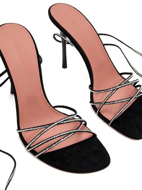 Amina Muaddi 95mm Lori strappy embellished sandals - Black - zdjęcie produktu nr 1