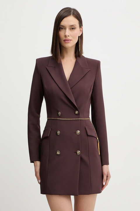 Elisabetta Franchi sukienka kolor bordowy mini prosta AB89657E2 - zdjęcie produktu nr 1