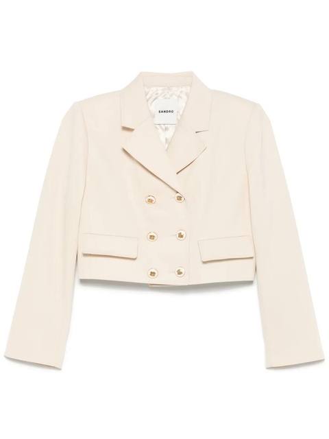 SANDRO cropped blazer - Neutrals - zdjęcie produktu nr 1