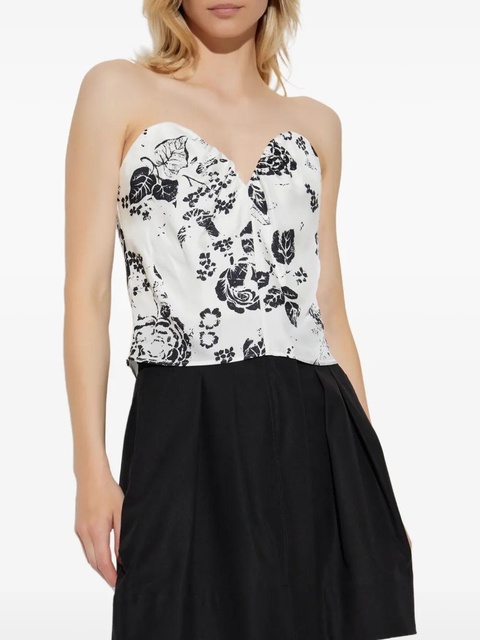 Max Mara floral-print bustier top - White - zdjęcie produktu nr 2