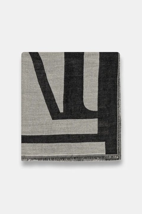 Marc O'Polo szalik z dodatkiem wełny damski kolor granatowy wzorzysty 600803302043 - zdjęcie produktu nr 2