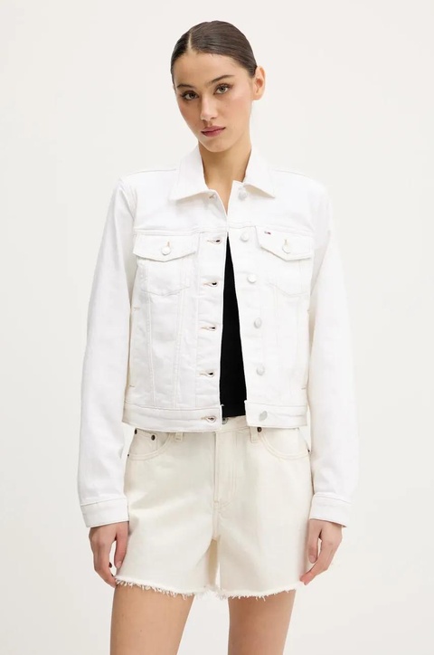 Tommy Jeans kurtka jeansowa kolor beżowy przejściowa DW0DW20121 - zdjęcie produktu nr 1
