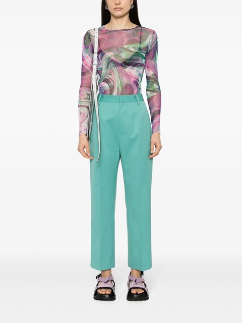 MM6 Maison Margiela single-stitch tapered trousers - Green - zdjęcie produktu nr 1