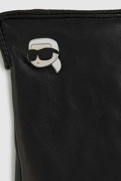 Karl Lagerfeld rękawiczki skórzane damskie kolor czarny A4W33112 - zdjęcie produktu nr 2