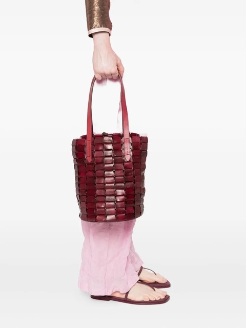DRAGON DIFFUSION leather-woven bucket bag - Red - zdjęcie produktu nr 2