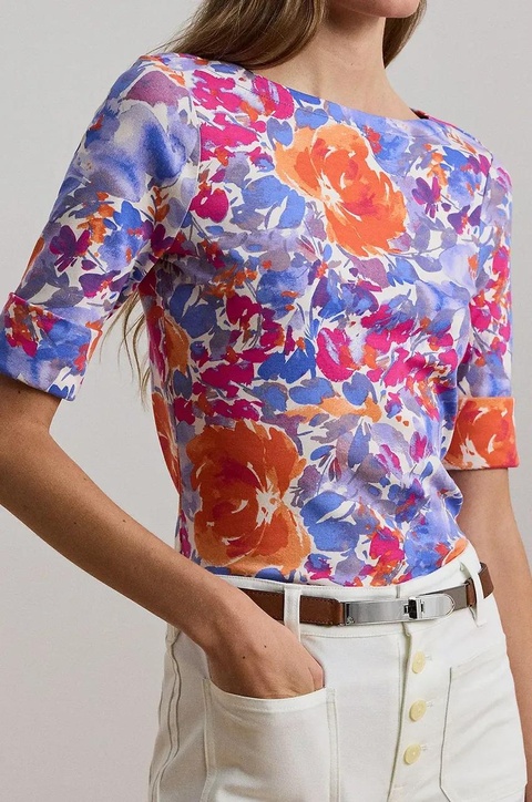 Lauren Ralph Lauren t-shirt bawełniany damski kolor biały 200957667 - zdjęcie produktu nr 2